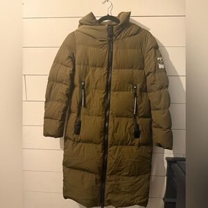 Tanboer Green Puffer Jacket with Hood